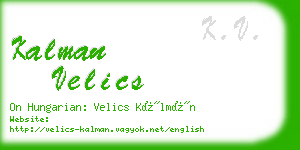 kalman velics business card